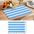 thumbnail image 6 of Blue Striped Placemats Set of 6 Modern Simple Monochrome Geometric White Place Mats Indoor Wipeable Table Mats Washable Cloth Dining Table Placemats for Kitchen Holiday Party Home Decor 13x19 Inch, 6 of 9