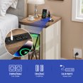 thumbnail image 5 of ModFusion Simple Elegant Nightstand with Storage, LED Light, and Charging Station, Bedroom Desk, 5 of 7