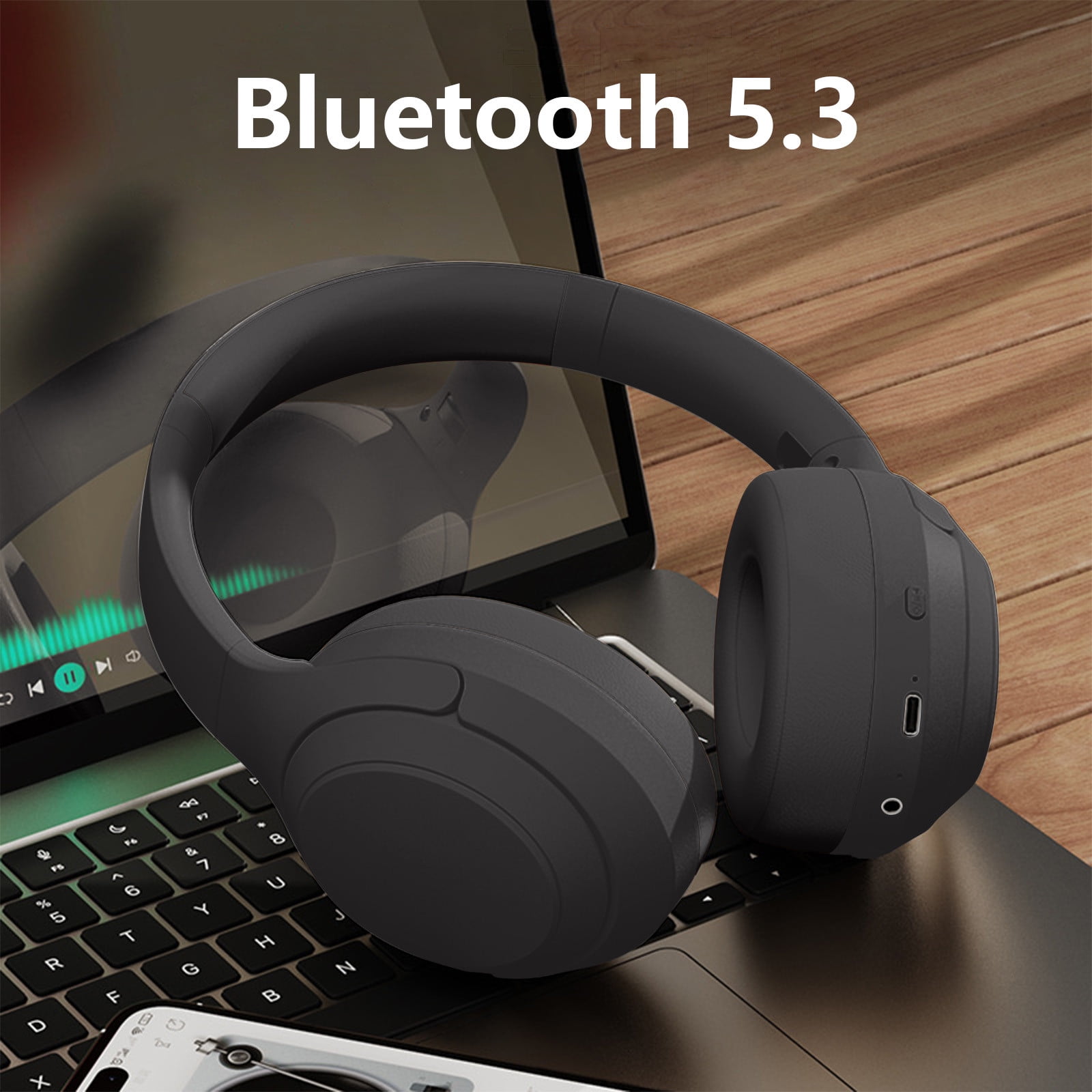 Bluetooth Headphones for Kids Boys Girls, Wireless Headphones with Built-in Mic, USB C Fast Charging, Bluetooth 5.3, On Ear Kids Headset with Aux Cord