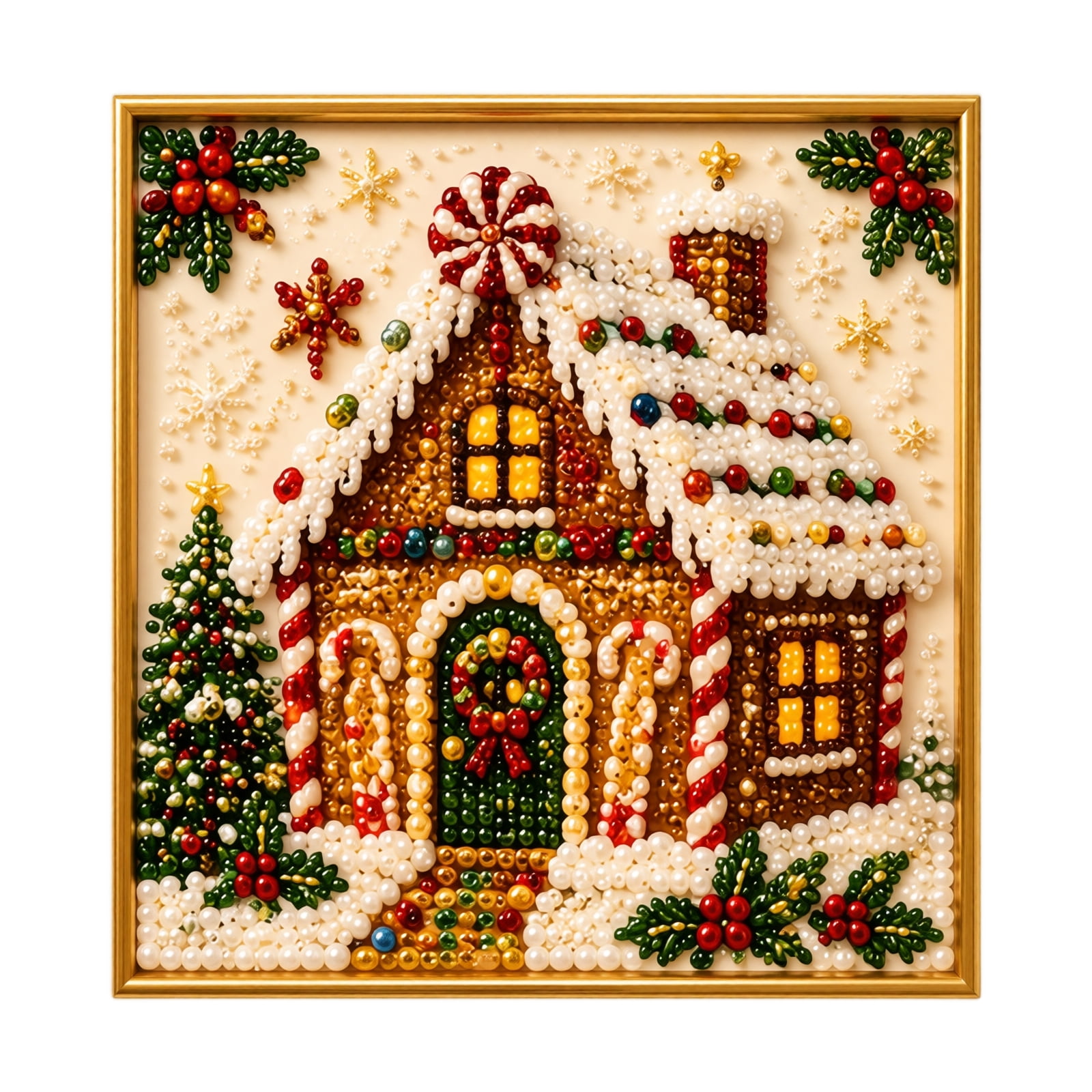Christmas DIY Holiday Decoration Kit Complete Set for Home Party Indoor Outdoor Decor Craft Project with Assorted Ornaments G _##A