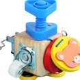 thumbnail image 2 of Cubo de actividad ocupado, juguetes de madera para niños pequeños para aprender habilidades para la vida (oso) Likrtyny Para estrenar, 2 of 8