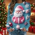 thumbnail image 2 of Bzhegqhd Women's T-shirts Christmas Print Sweatshirts Long Sleeve Round Neck Pullover Top No Hood Loose Fit Casual Fashion Blouse Plush Soft Fleece Fall Winter Tee, 2 of 8