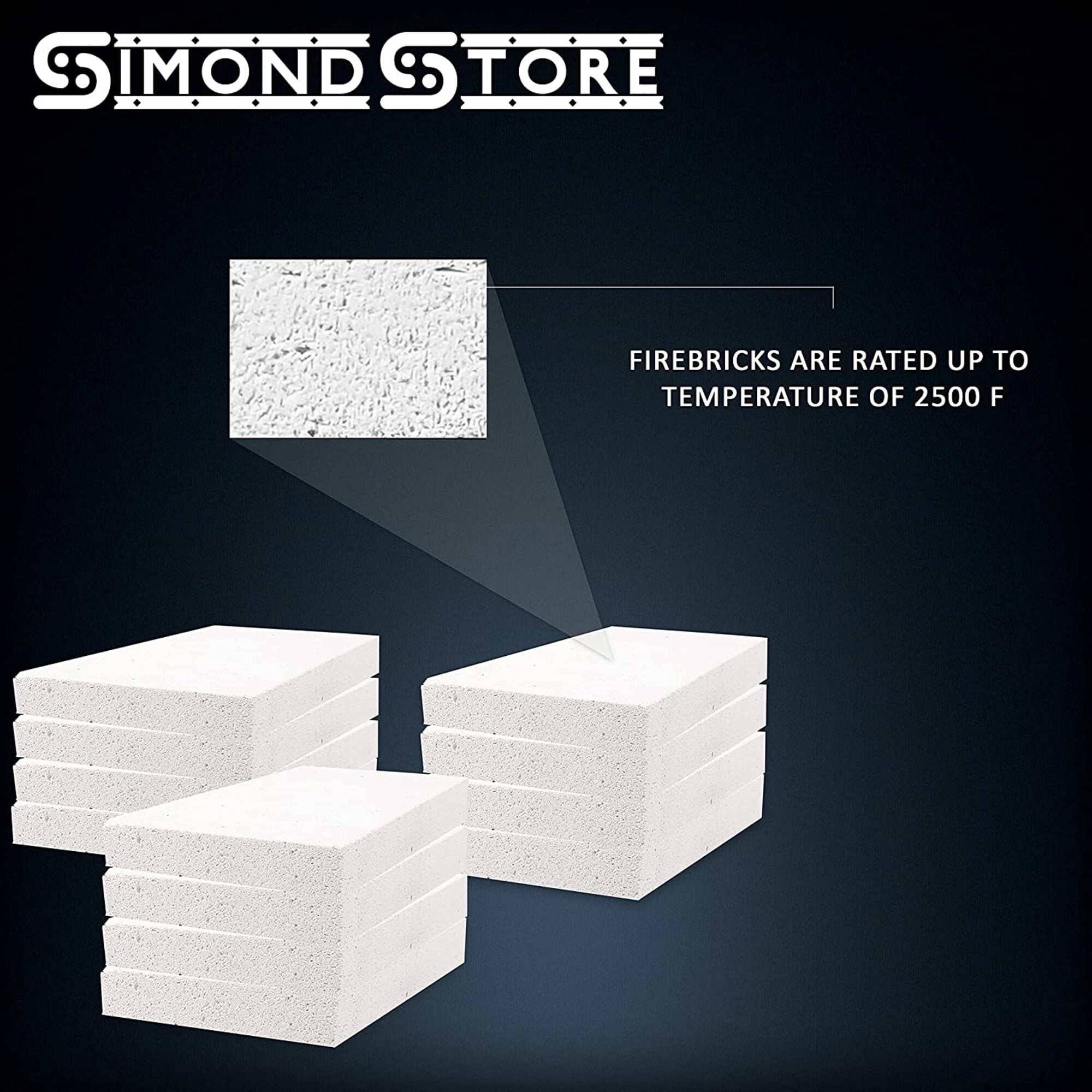 HFK-25 Insulating Fire Bricks 2500F 1.25 inch x 4.5 inch x 9 inch IFB Box of 5 Fire Bricks for Fireplaces, Pizza Ovens, Kilns, Forges, White