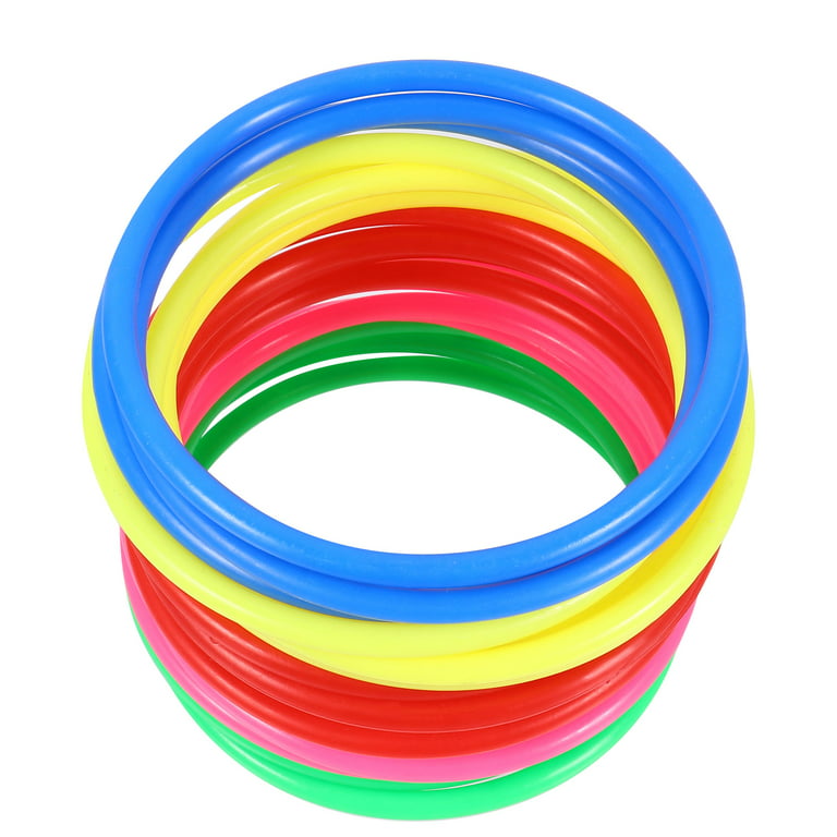 Heatoe 30 Pcs Colored Plastic Toss Rings, Plastic Rings for Home
