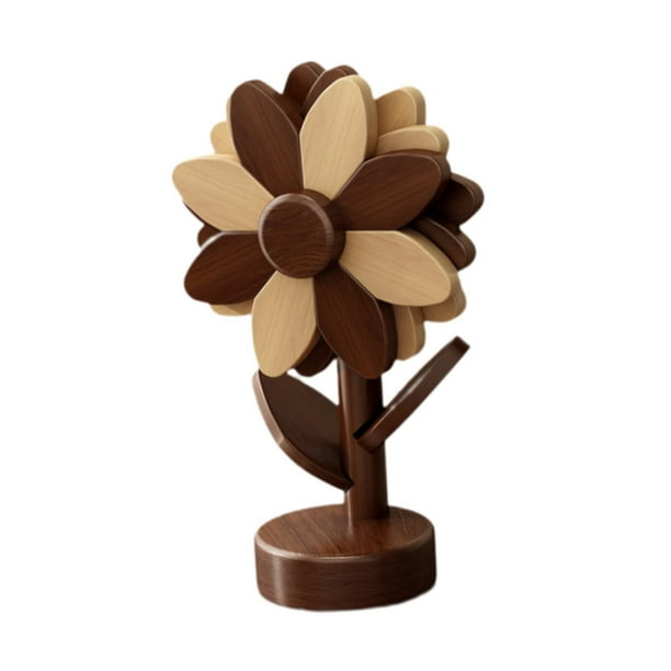 Posavasos de madera de 3 piezas para bebidas, protección para la mesa, mantel individual de madera con diseño de girasol B