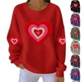 thumbnail image 1 of Yuyuzo Chandails en Molleton pour Femmes Saint-Valentin T-Shirts Graphiques Hauts Décontractés Manches Longues Col Rond Mode Chandail, 1 of 5