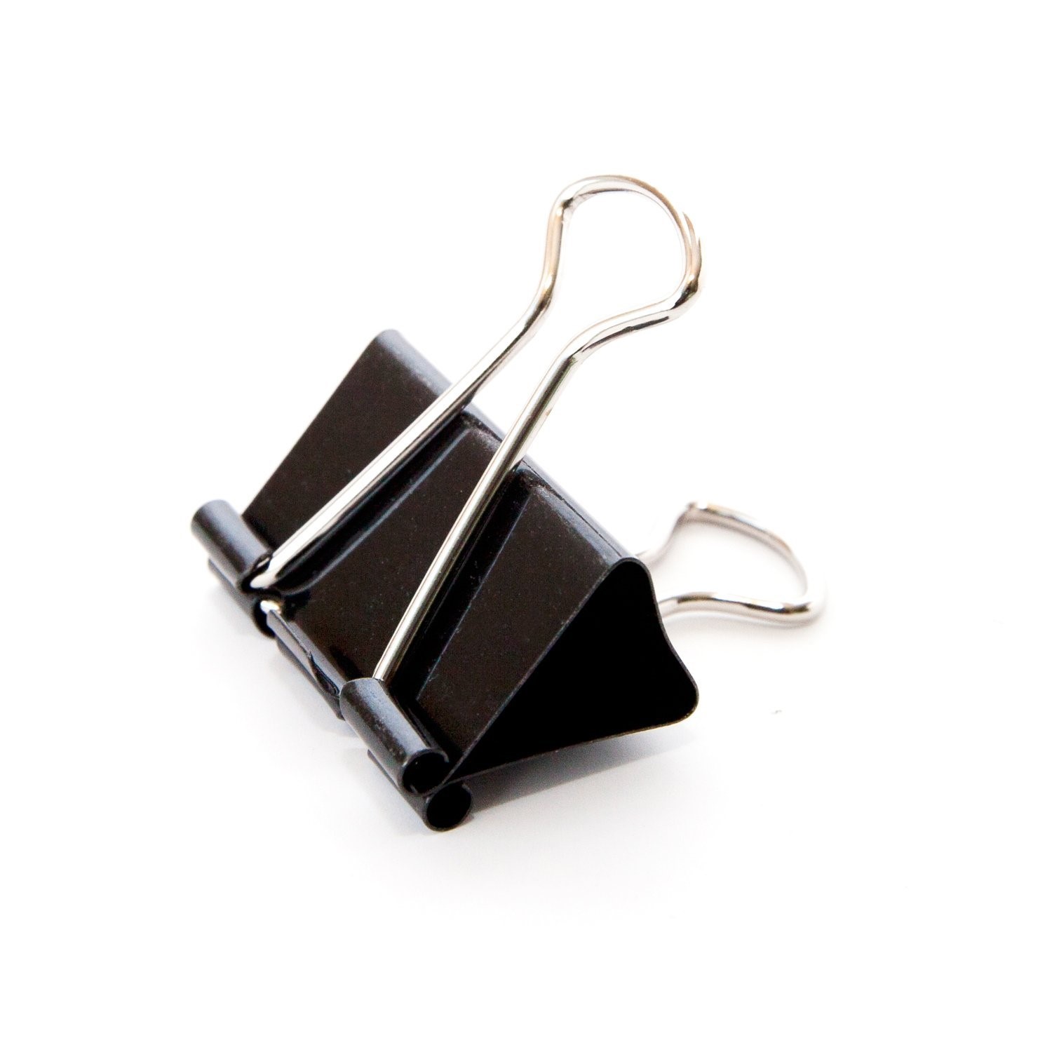 U Brands Binder Clips, Medium 1-1/4" Capacity, Black and Silver Steel, 96 Ct