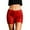 Red, variant on Busydd Shorts for Women Trendy Party Sequin Low Rise Women's Shorts Solid Color Elastic Waist Women Shorts M