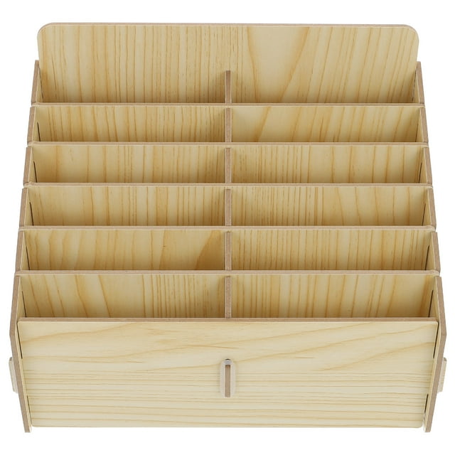 OULII Desktop Storage Phone Holder Wood Multi-functional Storage Box 1 Pair for Classroom Use