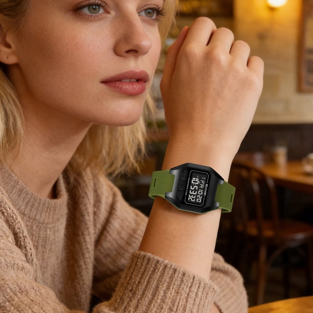 Reloj electrónico digital con alarma y cronómetro: reloj multifuncional resistente al agua para uso diario, salidas informales y actividades al aire libre ligeras.