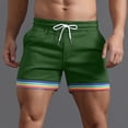 thumbnail image 2 of Xdzjlr Running Shorts For Men,Summer Solid Color Rainbow Pocket Drawstring Straight Beach Loose Running Shorts For Men, 2 of 5