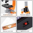 thumbnail image 4 of Microscopio para niños, juguetes, muestras, laboratorio científico, 100x 400x 1200x, instrumento de juego de alta resolución, regalo educativo de cumpleaños, naranja kenally FN000743-02B, 4 of 7