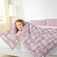 thumbnail image 5 of Manfei Xmas Snowflake Bedding Comforter Set,Geometric Plaid Twin Comforter Sets,Pink Gray Bedding Set For Girls,Ultra Soft Home Decor Reversible,2pcs, 5 of 9