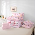 thumbnail image 6 of Manfei Western Xmas Festive 7-Piece Twin Bedding,Cartoon Christmas Winter Snow Bedding Comforter Set,Pink Reversible, 6 of 7