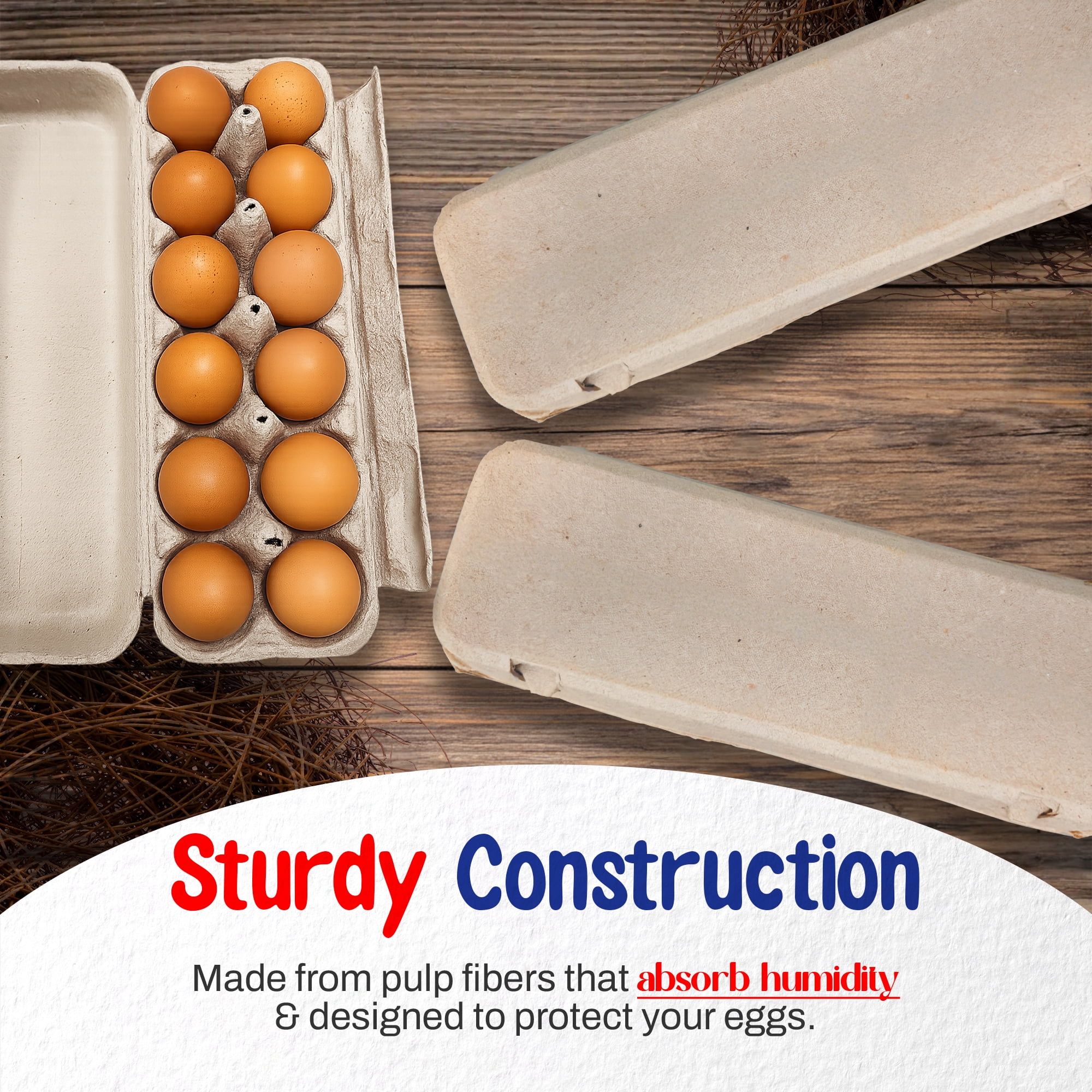 MT Products Brown Egg Cartons 12 Count Egg Container - Perfect for Chicken Farm (Pack of 20) - Made in USA