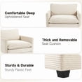thumbnail image 6 of RIAFUN Single Armchair with Ottoman, Modern Corduroy Cloud Couch with Convertible Chaise, Oversized 56" Deep Seat Upholstered Sofa Set, Comfy Modular Small Space Furniture for Living Room, Beige, 6 of 6