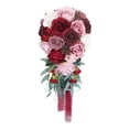thumbnail image 1 of Elegantes ramos de novia, ramo de flores de rosas hecho a mano. Rojo, 1 of 9