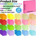 thumbnail image 2 of Sticky Notes Oleitodh 100 unidades, 7,6 x 7,6 cm, autoadhesivas, 20 colores, 2 of 9