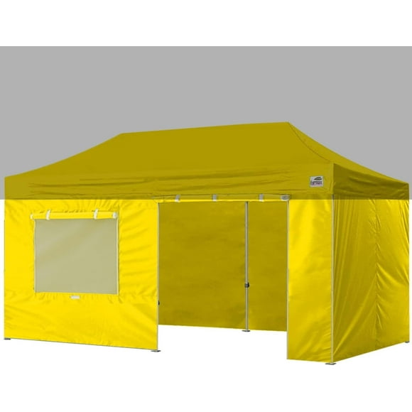 Eurmax Usa Full Zippered Walls For 10 X 20 Pop Up Canopy Tent,Enclosure Sidewall Kit With Roller Up Mesh Window And Door 4 Walls Only,Not Including Frame And Top(Yellow)