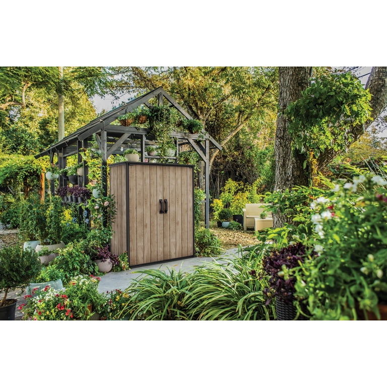 Keter Vertical 4x2 ft. Outdoor Storage Shed, Weatherproof Lockable