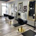 thumbnail image 6 of Salon Styling Chair MILLA Black Seat Gold Base, Beauty Salon Barbershop Hair Studio Professional Furniture and Equipment, 6 of 8