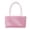 Pink, variant on Boho Weave Basket with Handle, Women's Hollow Woven Shoulder Purse for Outdoor Summer Travel Picnic (Sky Blue)