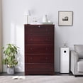 thumbnail image 2 of Better Home Products Isabela Commode en Bois de Pin Massif à 5 Tiroirs en Acajou, 2 of 8