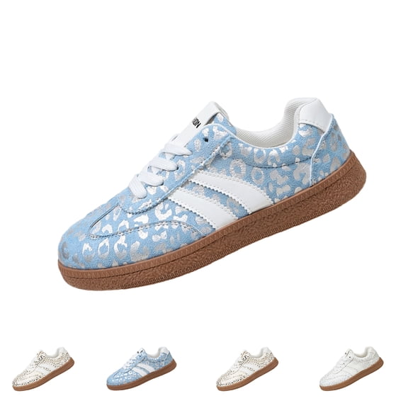 Women's Retro Gum Sole Fashion Sneakers-Lace Detail Casual Retro Walking Shoes-Gum Sole Casual Tennis-Anti Slip Trainers