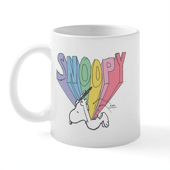 CafePress - Snoopy Rainbow Mugs - 11 oz Ceramic Mug - Novelty Coffee Tea Cup