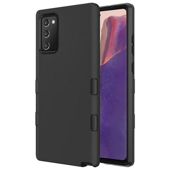 Samsung Galaxy Note 20 Phone Case Stylish Dual Layer Hard Back & TPU Rubber Silicone Protective Hybrid Armor Heavy Duty Grip Bumper Sturdy Shockproof Cover [BLACK] for Samsung Galaxy NOTE 20 /6.7"