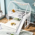 thumbnail image 2 of Pine Wood Twin/Full Bed - Full-Length Guardrails for Safety - Bedroom - Solid Structure and Comfort, 2 of 2