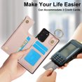 thumbnail image 6 of Allytechgroup for Samsung Galaxy Note 20 Wallet Case, Zipper Pocket Cards Holder RFID Blocking Ring Holder Stand Bumper Shockproof PU Leather Retro Phone Case for Samsung Galaxy Note 20, Rosegold, 6 of 8