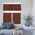 thumbnail image 6 of 3 Piece Kitchen Curtains and Valances Set Dark Brown Cafe Curtains 24 Inch Length Vintage Country Monochrome Chocolate Color Valance & Tier Curtain for Living Room Bedroom Window 54"x18"+27"x24"*2, 6 of 6