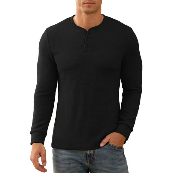 Iceglad Men's Henley Sweatshirt Long Sleeve Button Sweatshirt Fashion Casual Pullover Shirt