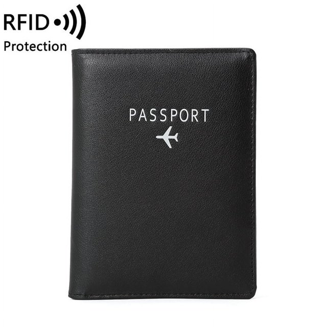 Bolsa de pasaporte con cepillo antirrobo RFID, bolsa de identificación multifunción para hombres y mujeres, billetera de viaje, porta billetes