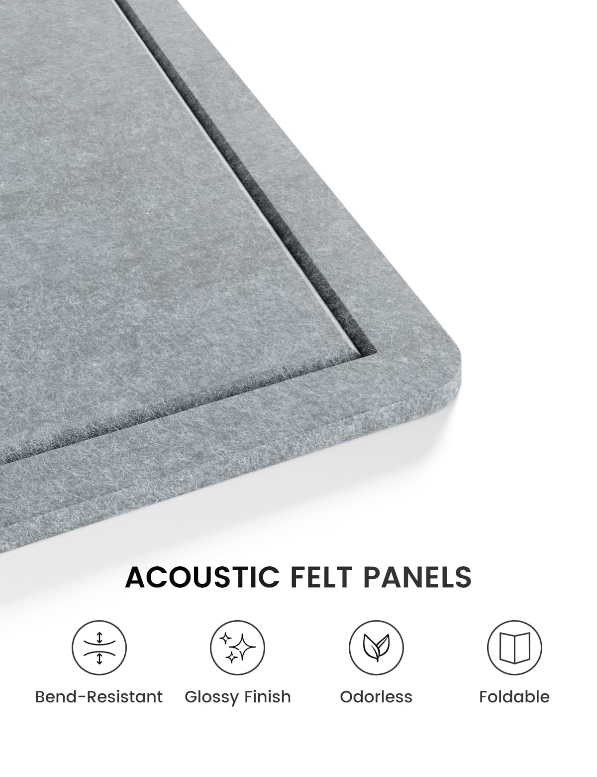 Bulletin Board  23.6" X 17.5" Cork Alternative With 12 Safe Removable Adhesive Tabs Foldable Felt Pin For Home Office Classroom Bedroom Entryway Walls-blue Gray