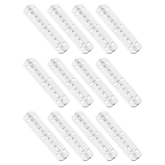 Mini Oval Hinges, 180 Degree Long Folding Butt Hinges, Jewelry Gift Box Hinge, 65x15mm White Nickel, 12 Pcs