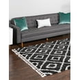 thumbnail image 2 of Rugs.com Athena Shag Collection Rug – 5' 3 x 8' Black And White Shag Rug Perfect For Bedrooms, Dining Rooms, Living Rooms, 2 of 8