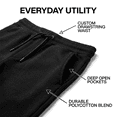 thumbnail image 3 of 3 Pack Men's Joggers with Pockets – Fleece Mens Sweatpants with Zipper, Gym Joggers Men, Workout Sweat Pants, 3 of 6