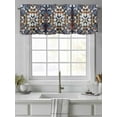 thumbnail image 4 of Orange Blue Ethnic Curtain Valances for Windows, Rustic Boho Flowers Impressionist Kitchen Valance Window Treatment, Light Filtering Block Curtains for Bathroom/Bedroom/Living Room 42'' x 12'', 4 of 9