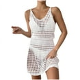 thumbnail image 2 of Summer Cover Ups for Women 2026 Crochet Hollow Out Knit Beach Bathing Suit Vacation Dresses, 2 of 6