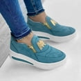 thumbnail image 4 of Mostsola Platform Loafers for Women Zipper Fashion Sneakers Suede Slip on Walking Shoes Wedges Heels, 4 of 4