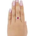 thumbnail image 2 of Halo Vintage Style Wedding Ring Ruby CZ 925 Sterling Silver Size 6, 2 of 2