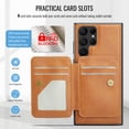thumbnail image 5 of ELEHOLD Case for Samsung Galaxy S23 Ultra, Shockproof Magnetic Leather Wallet Case with Hand Grip & Kickstand & RFID Blocking,Brown, 5 of 8