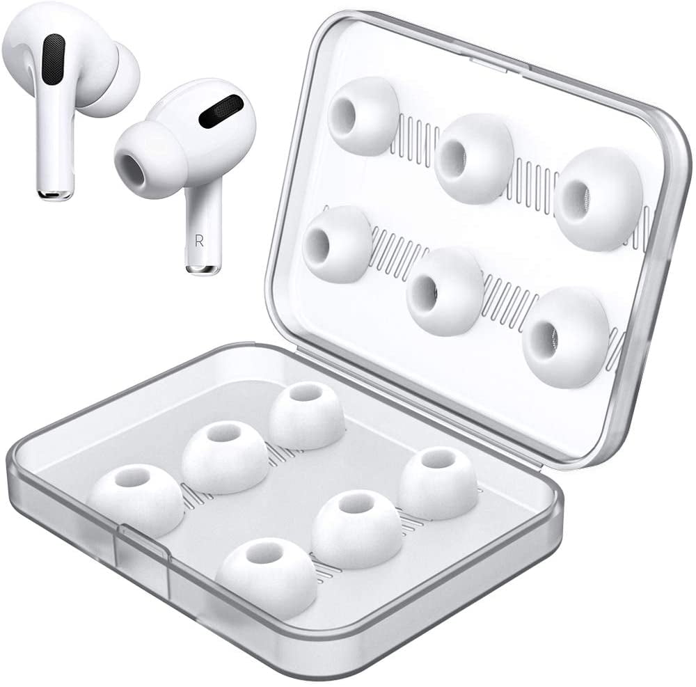 12 Pieces Replacement Ear Tips Covers for AirPods Pro Airpods 2 Silicone Earbud Tips with Storage Box - Small, Medium & Large (White) - Walmart.com