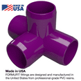 thumbnail image 2 of FORMUFIT PVC Fitting, 4-Way Tee Side Outlet , Furniture Grade, 1-1/4" Size, Purple, 4-Pack (F1144WT-PU-4), 2 of 7