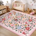 thumbnail image 2 of Garvee 10'x13' Vintage Floral Area Rug Living Room Rug, Washable Boho Rugs Non Slip Soft Low Pile Farmhouse Rug Indoor Floor Carpet for Bedroom Dining Room Home Office, Pink, 2 of 6