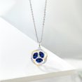 thumbnail image 4 of Gem Stone King 925 Silver and 10K Yellow Gold Blue Created Sapphire and White Moissanite Pendant Necklace for Women | 1.84 Cttw | Gemstone September Birthstone | Oval 6X4MM | With 18 inch Chain, 4 of 4