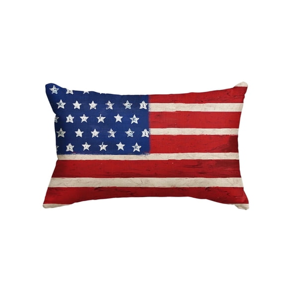 Sm:)e America Star Flag 4th of July Throw Pillow Covers 12x20 Inch Patriotic Independence Day Outdoor Cushion Case