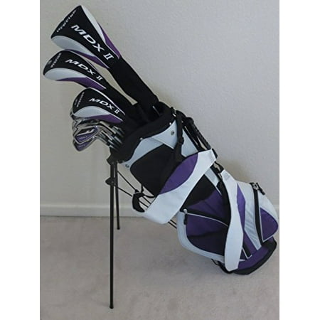 Tall Ladies Golf Set Custom Fit for Ladies 5ft-7in to 6ft-1in Tall Complete Driver, Fairway Wood, Hybrid, Irons, Putter, Clubs and Stand Bag Womens Clubs Purple Lavender Color